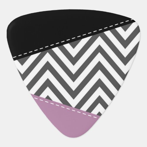 Gray Zigzag Gray Chevron Zigzag Pattern Purple Guitar Pick