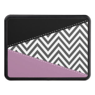 Gray Zigzag, Gray Chevron, Zigzag Pattern, Purple Hitch Cover