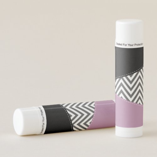 Gray Zigzag Gray Chevron Zigzag Pattern Purple Lip Balm