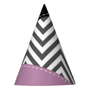Gray Zigzag, Gray Chevron, Zigzag Pattern, Purple Party Hat