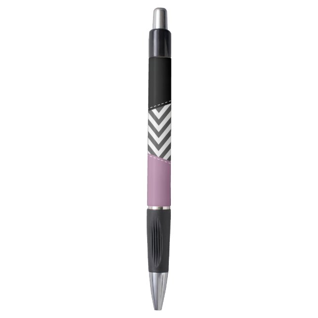 Gray Zigzag, Gray Chevron, Zigzag Pattern, Purple Pen (Front Vertical)