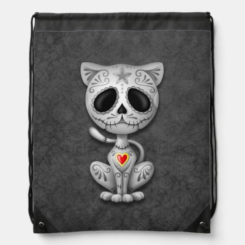 Gray Zombie Sugar Kitten Cat Drawstring Bag