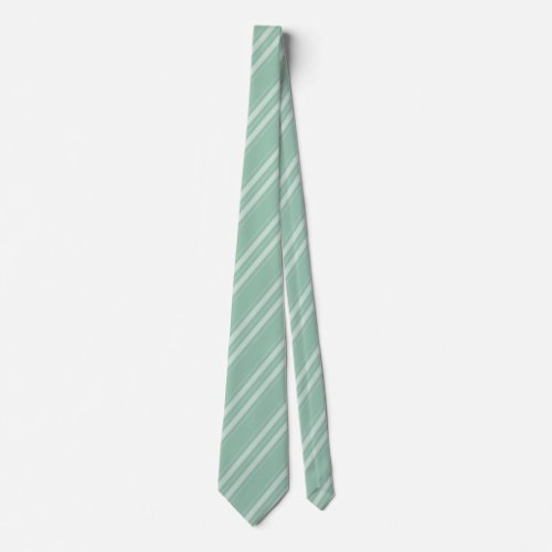Grayed Jade Diagonal Stripes Formal Neck Tie