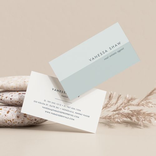 Grayed Jade  Modern Colorblock Business Card