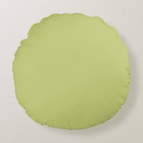  Grayish apple green solid color  Round Pillow