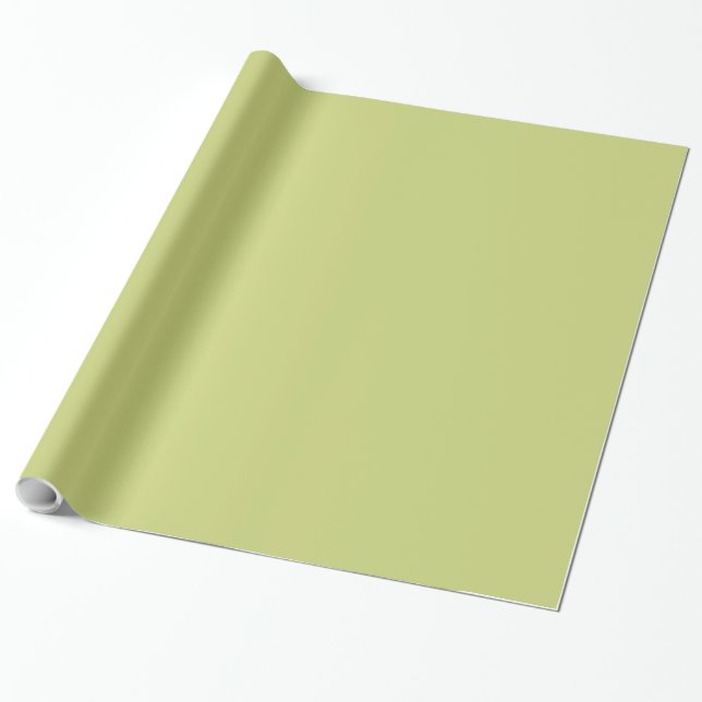  Grayish apple green (solid color)  Wrapping Paper (Unrolled)