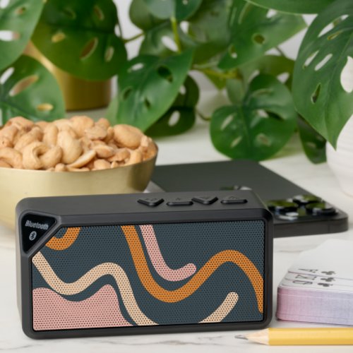 Grayish Blue Soft Orange Pink Beige Wavy Modern Bluetooth Speaker