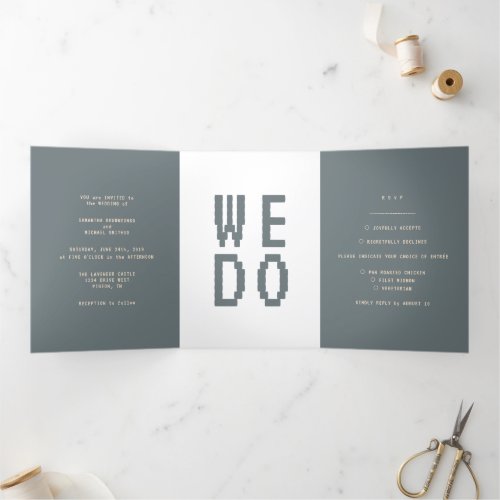 Grayish Gamer Formal minimal We Do Tri_Fold Card