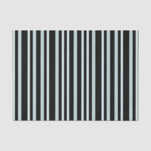 Grayish Gray Green Line Stripes On Black  Tissue Paper
