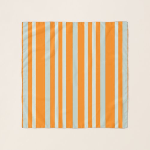 Grayish Gray Green Line Stripes On Orange  Scarf