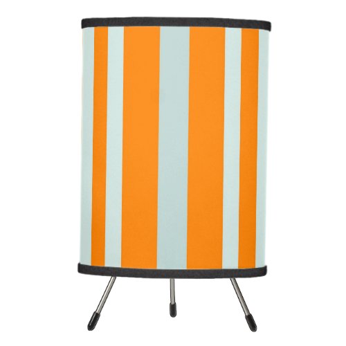 Grayish Gray Green Line Stripes On Orange  Tripod Lamp