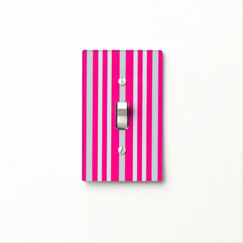 Grayish Gray Green Line Stripes On Pretty In Pink  Light Switch Cover