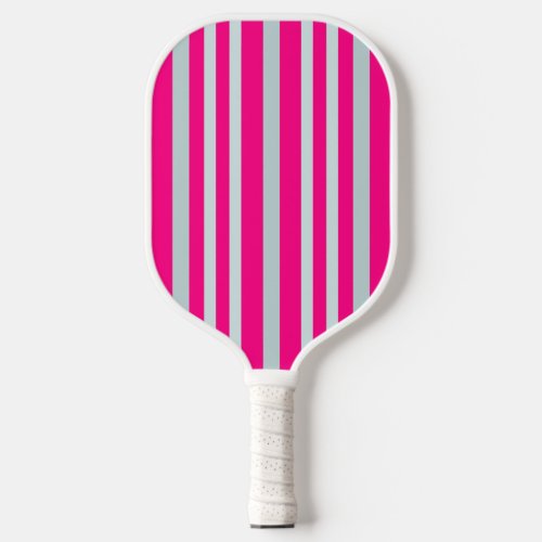 Grayish Gray Green Line Stripes On Pretty In Pink Pickleball Paddle