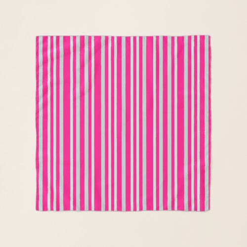 Grayish Gray Green Line Stripes On Pretty In Pink  Scarf