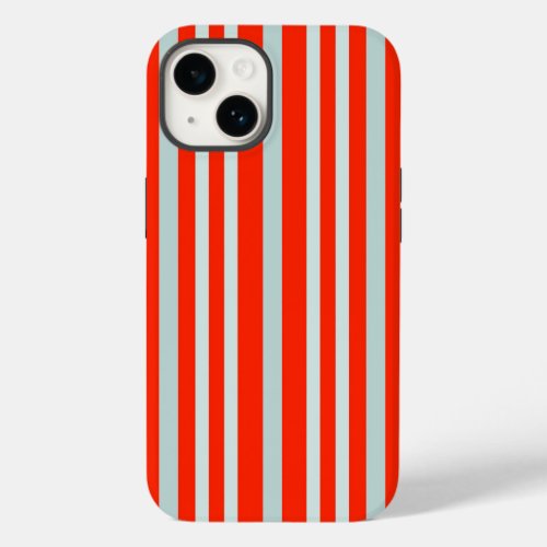 Grayish Gray Green Line Stripes On Red  Case_Mate iPhone 14 Case