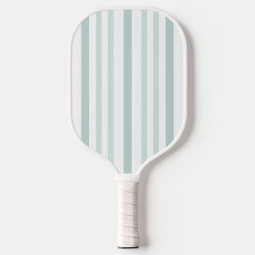 Grayish Gray Green Line Stripes On White Pickleball Paddle