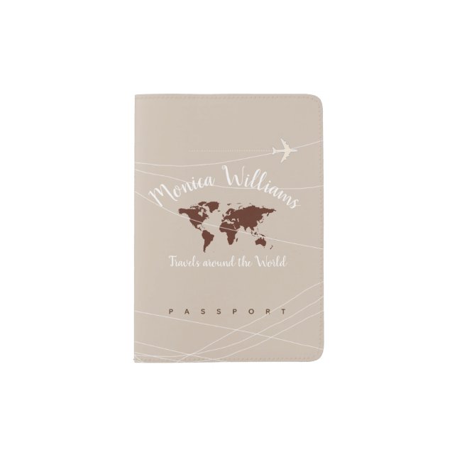 grayish light brown cover with world map (Front)