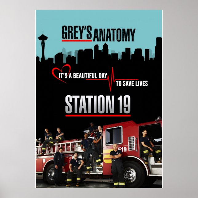 Grays Anatomy and Station 19 Poster (Front)