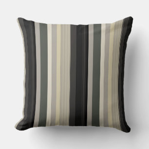 Grays and greens stripes throw pillow
