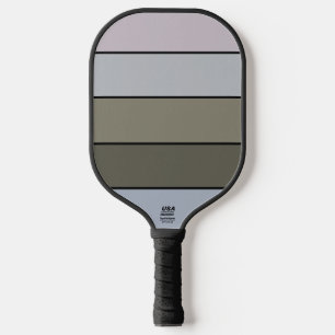 Grays Greens And Black Stripes On Watercolor Paper Pickleball Paddle