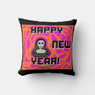 Grays New Year Wishes Square Throw Pillow