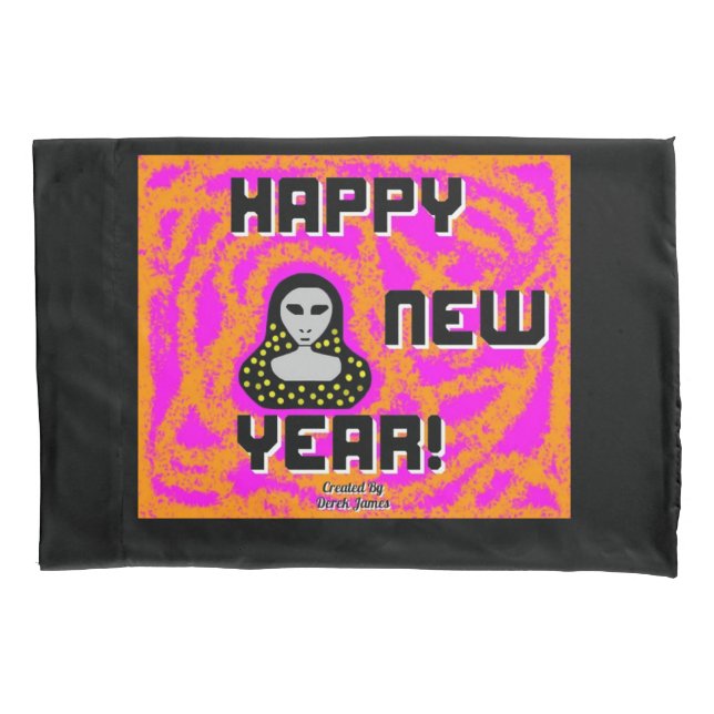 Grays New Year Wishes Standard Pillowcase (Front)