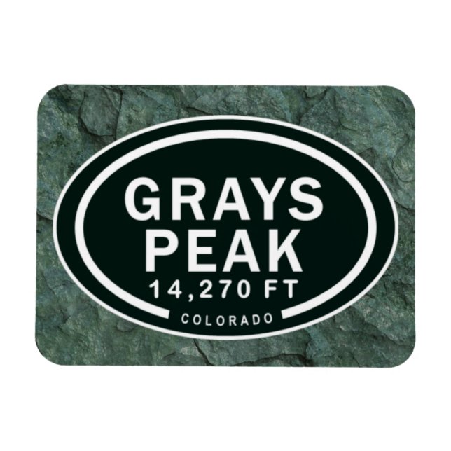 Grays Peak 14,270 FT CO Mountain Magnet (Horizontal)