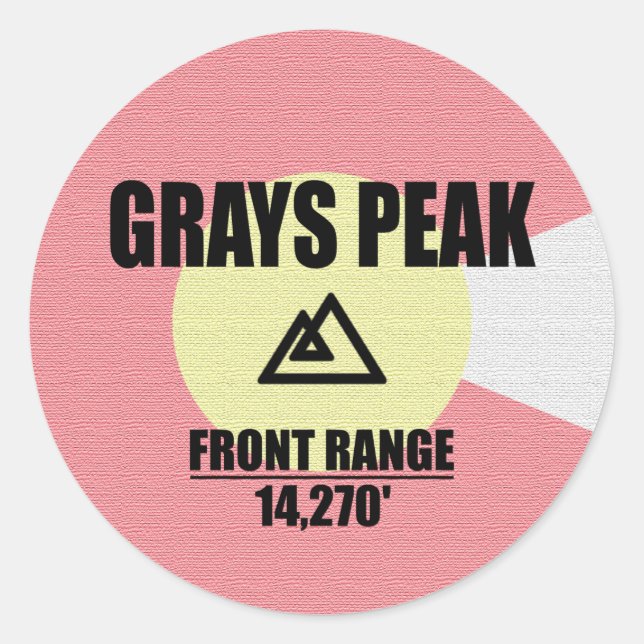 Grays Peak Classic Round Sticker (Front)