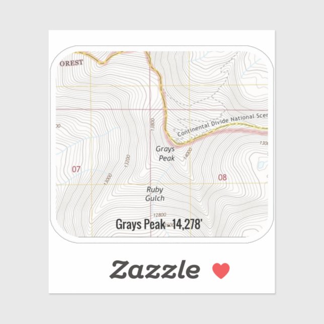 Grays Peak Colorado Fourteener Sticker (Sheet)