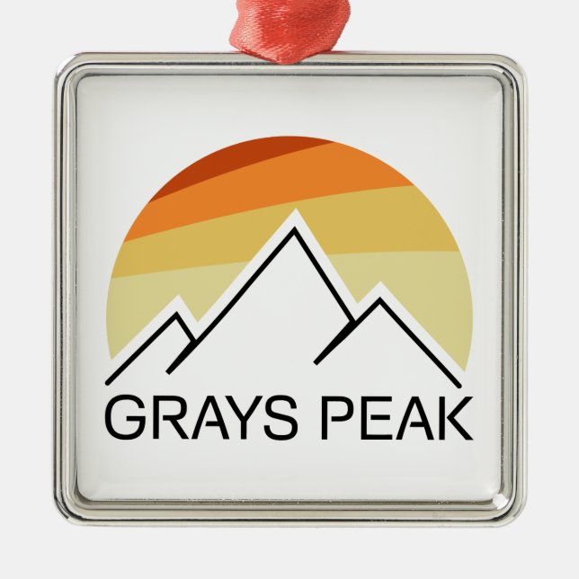 Grays Peak Retro Metal Ornament (Front)