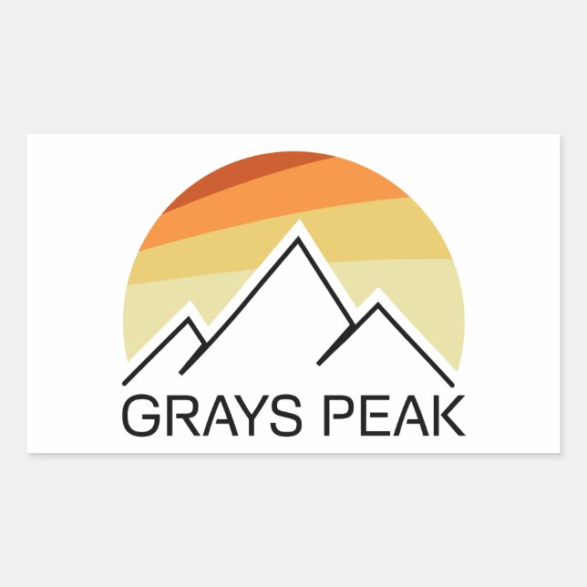 Grays Peak Retro Rectangular Sticker (Front)