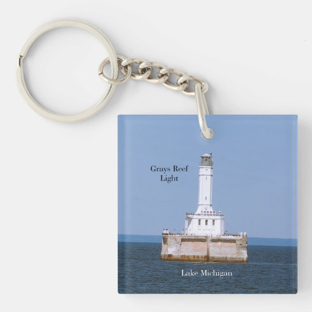 Grays Reef Light acrylic key chain (Front)