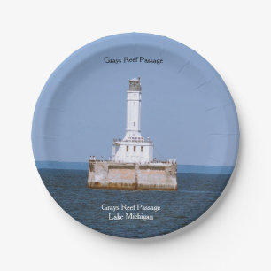 Grays Reef Light paper plate