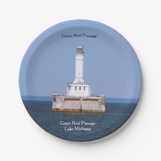 Grays Reef Light paper plate (Front)