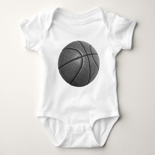 Grayscale Basketball Baby Bodysuit