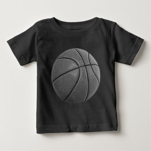 Grayscale Basketball Baby T_Shirt