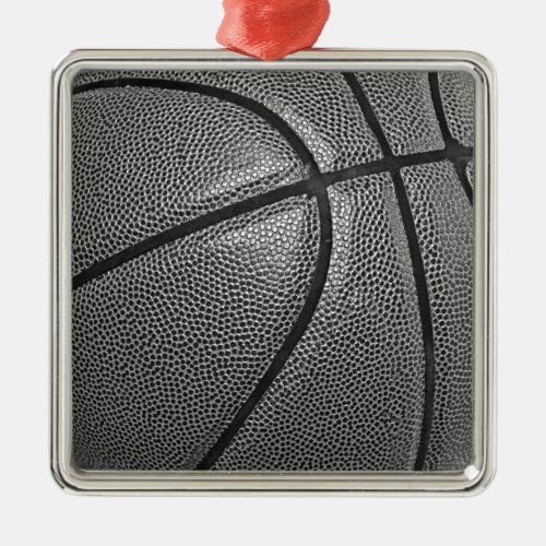 Grayscale Basketball Metal Ornament