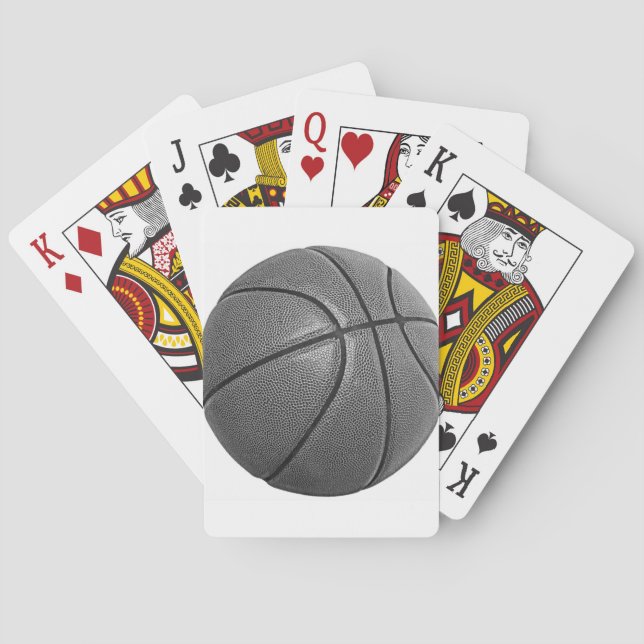 Grayscale Basketball Poker Cards (Back)