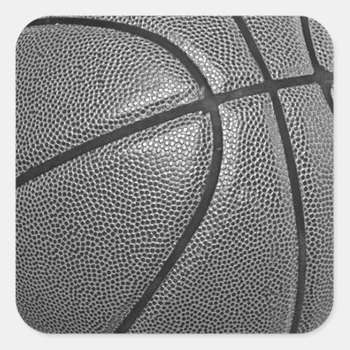 Grayscale Basketball Square Sticker