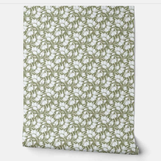 Grayscale Botanical Wallpaper (Unrolling)