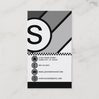 grayscale bubble checks business card