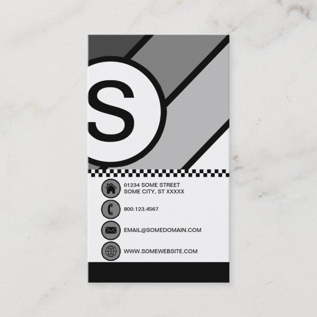 grayscale bubble checks business card (Front)