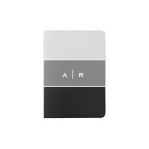 Grayscale Color Block Monogram Passport Holder