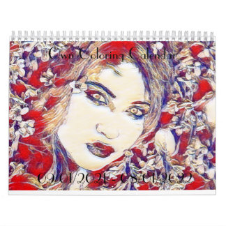 Grayscale Coloring Calendar for Students, Gothic