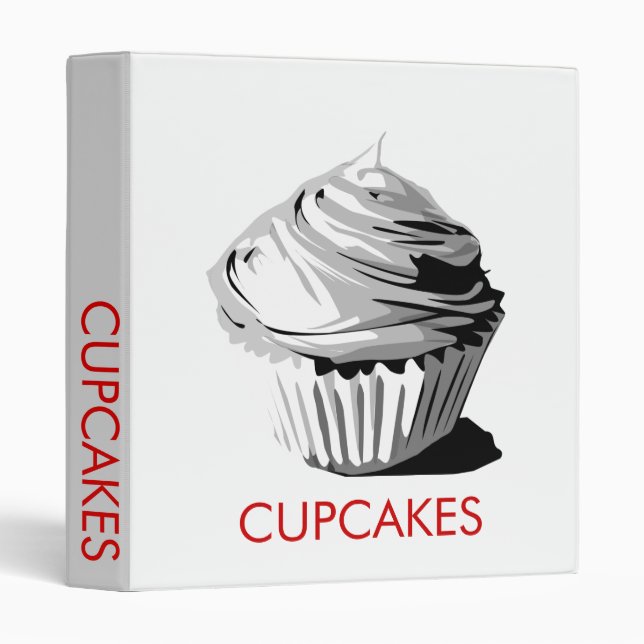 Grayscale cupcake recipe binder (Front/Spine)