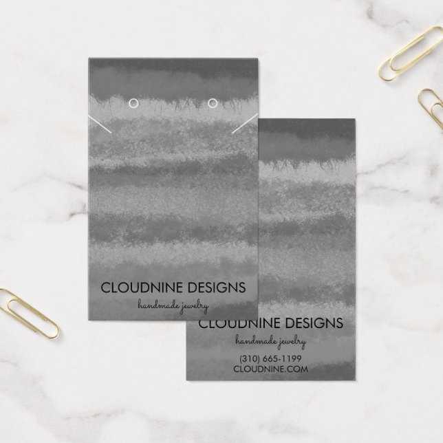 Grayscale Earring Necklace Jewelry Display Card (Office)