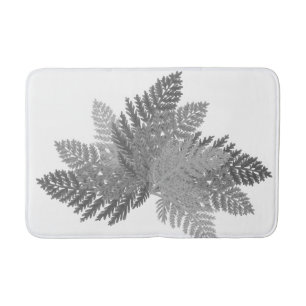 Grayscale Fern Bath Mat