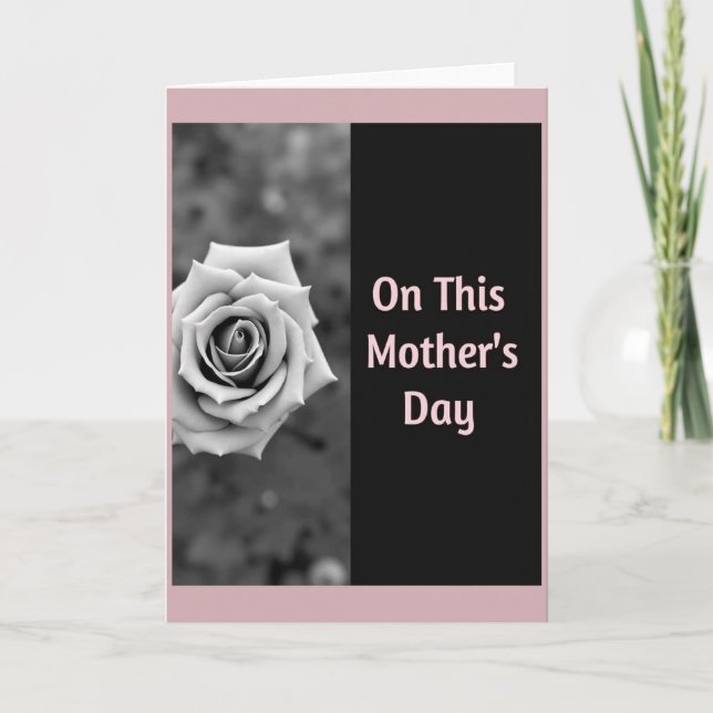 Grayscale Floral Mothers Day Card (Front)
