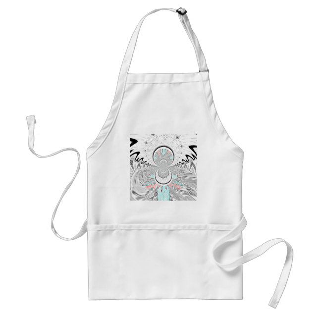 Grayscale Kaleidoscope Art Print Adult Apron (Front)