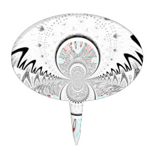 Grayscale Kaleidoscope Art Print Cake Topper